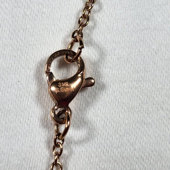 Cubic Zirconia Cross Pendant in 14K Rose Gold over 316L Stainless Steel 2.65 ct - Picture 4 of 5